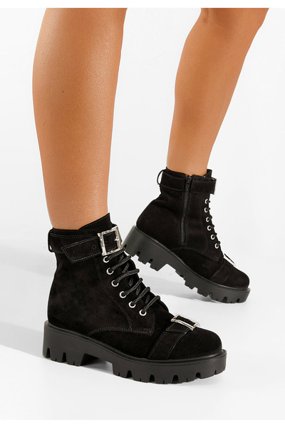B T Shoes Αρβυλάκια δερματινα μαύρα Antonina V2