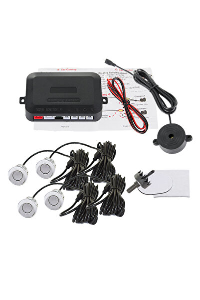 Choice7 طقم حساسات ركن السيارة SINOVCLE فضي اللون، 4 حساسات، جرس تنبيه، 22 مم...