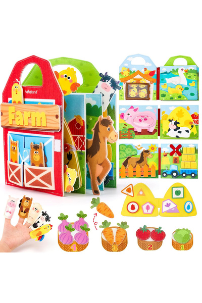 Choice1 مزرعة ألعاب مونتيسوري للأطفال الصغار لوحة مشغولة مشهد حيوانات المزرعة...