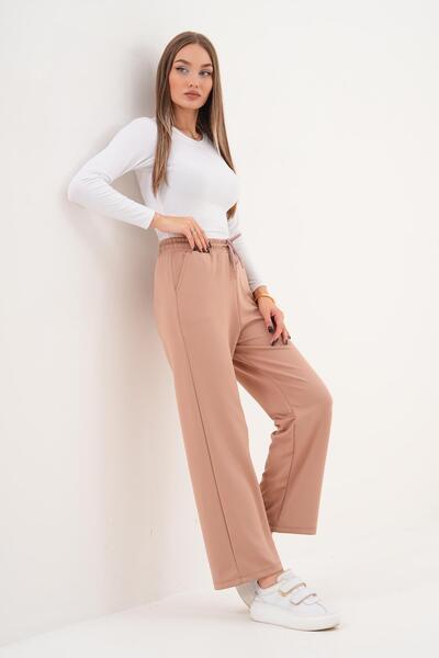 ŞİMAL Women's Wide Leg Scuba Pants 255072 -