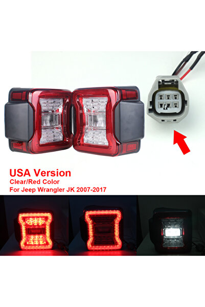 choice2 مصباح خلفي LED شفاف بنسخة أمريكية لسيارة جيب رانجلر JK موديلات 2007-2...