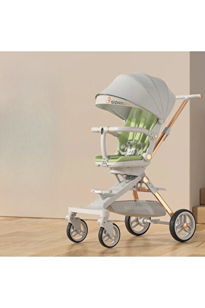 Flippy 3in1 Sport Stroller 6-36 Months, 360 Degree Wheels, Reversible, 64 x 35 x 100 cm, Gray/Green