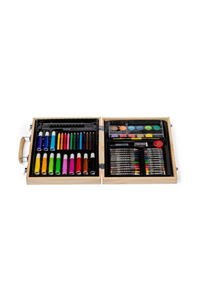 Toybox A Complete Art Set In A Wooden Box - 70 pieces For Coloring and Drawing