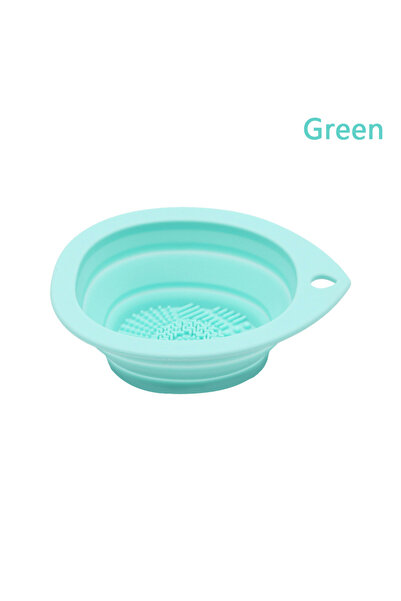 Choice3 منظف ​​فرش مكياج سيليكون أخضر، إسفنجة بودرة قابلة للطي، وعاء تنظيف فر...