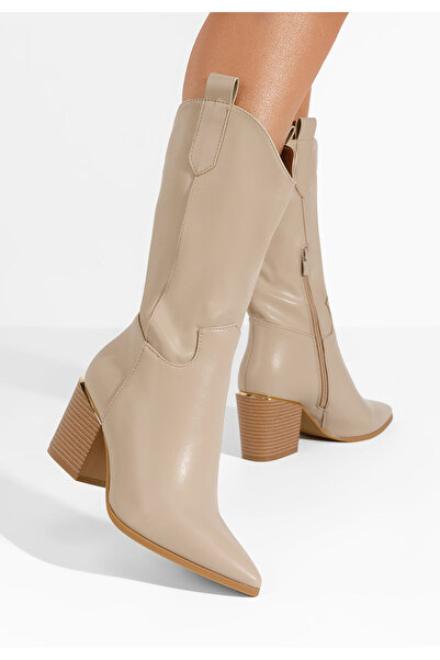 B T Shoes Khaki dámské kozačky Meridia