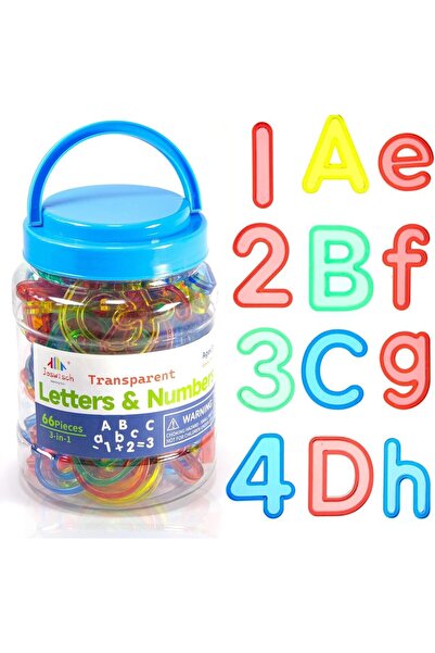 choice2 مجموعة حروف وأرقام مونتيسوري الملونة والشفافة من بي كيدز، نشاط حسي لت...