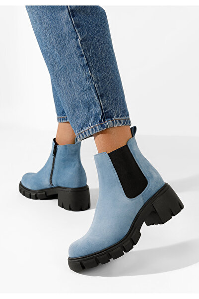 B T Shoes Modré členkové topánky chelsea Rowa