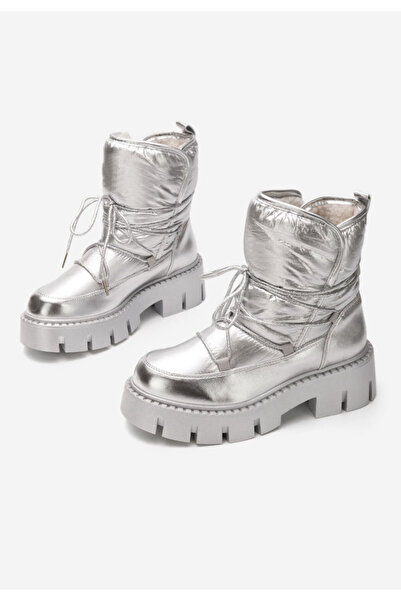 B T Shoes Γυναικείες Μπότες Χιονιού Karinna arginti