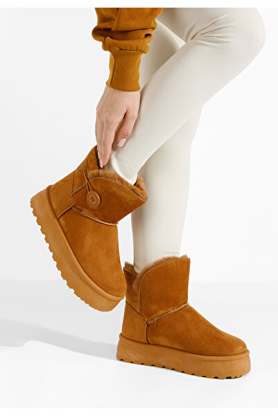 B T Shoes Μπότες τύπου ug με πλατφόρμα Troyes V2 ταμπά
