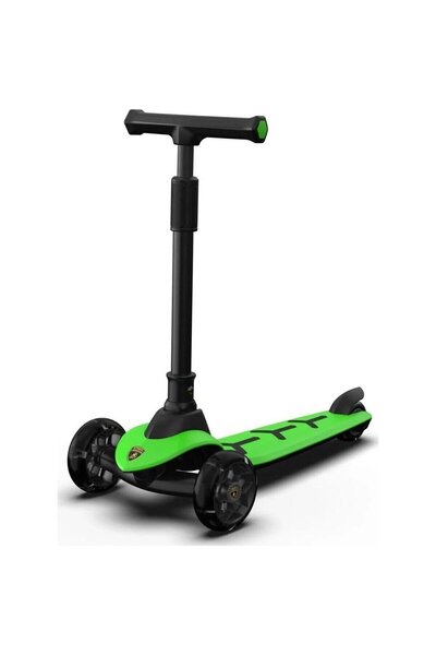 Vagon Lamborghini Yeşil Scooter Işıklı Tekerlekli, Şık ve Eğlenceli Çocuk Sco...