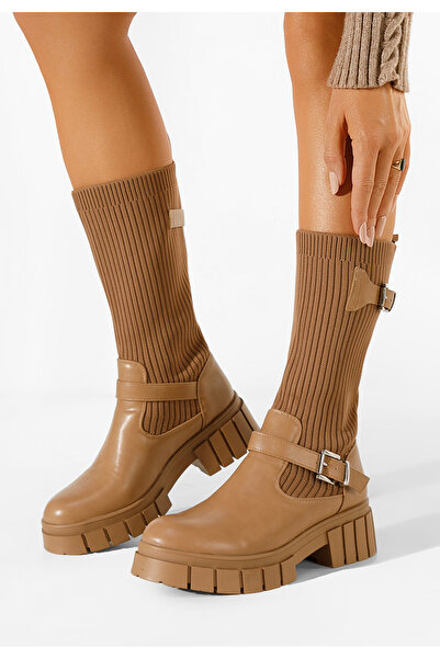 B T Shoes Hnedé dámské kozačky Rochelle