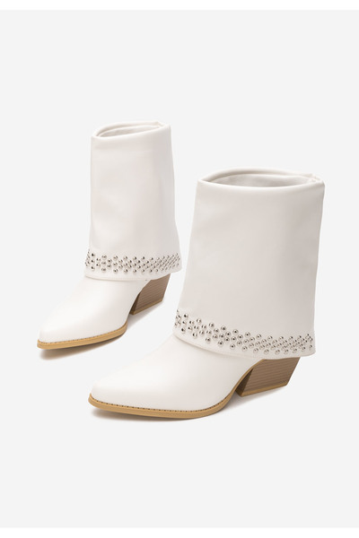 B T Shoes Bílé kotníkové boty cowboy Ruthenna