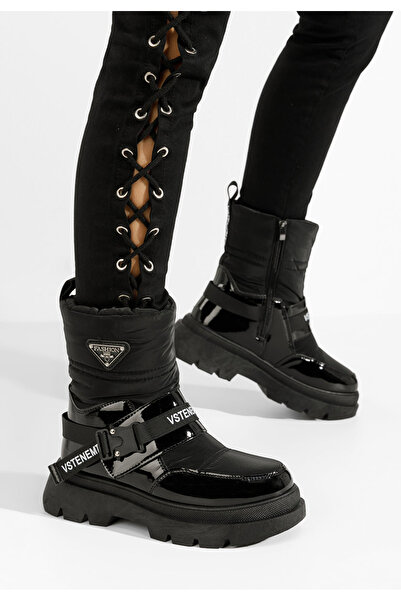 B T Shoes Γυναικείες Μπότες Χιονιού Manya Μαύρα