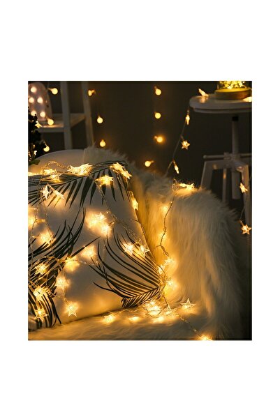 Flippy Christmas Installation, 3 meters, 20 LED Lights with Star Ornaments, Warm White, Remote Control 8 Fu