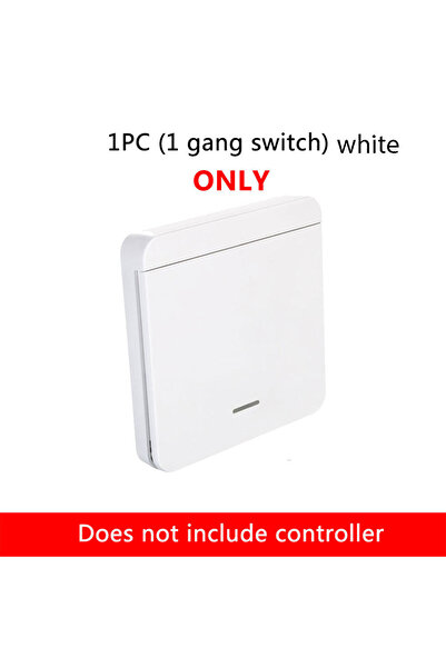 choice2 مفتاح إضاءة جداري لاسلكي أبيض أحادي المخرج مع مستقبل مرحل بتردد 433 م...