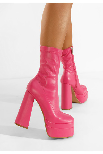 B T Shoes Μποτάκια με φιαπα Aguaria Φουξ