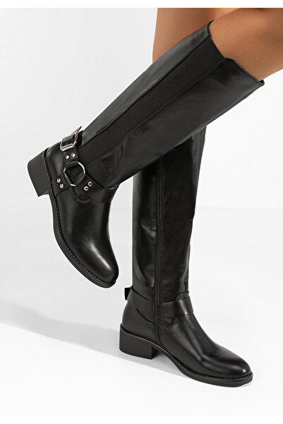 B T Shoes Черни боти на нисък ток от Mellissa