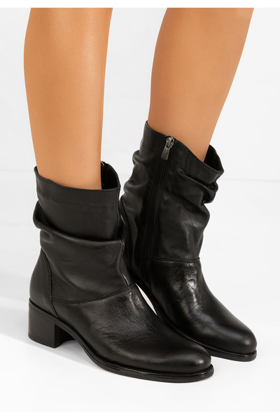 B T Shoes Μποτάκια με χοντρό τακούνι Tonja Μαύρα