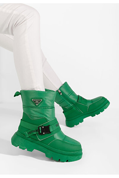 B T Shoes Γυναικείες Μπότες Χιονιού Manya πρασινο