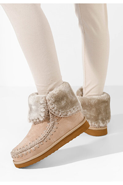 B T Shoes Γυναικείες mocc μποτες Maisara μπεζ