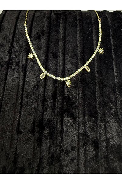 Gulsah's Store Çelik gold su yolu mini yıldız kolye