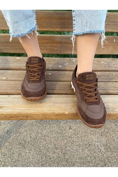 LABRONA Kadın Bağcıklı Renkli Tabanlı Sneaker Yürüyüş Ayakkabısı