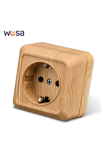 choice2 EU 1 Socket With Ground Wood Paint Wall Surface 2 Skets Plugs EU Exte...
