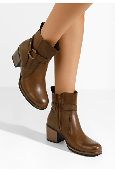 B T Shoes Μποτάκια με χοντρό τακούνι Sureda ταμπά