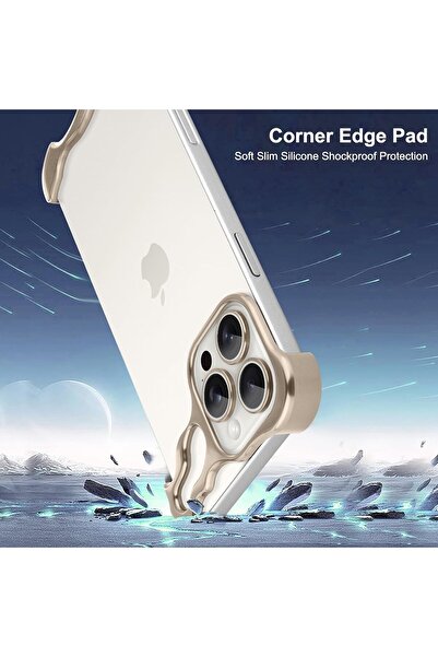 Flippy Husa Metalica Compatibila cu iPhone 16 Pro, Flippy, Aliaj, Antisoc, Antizgariere, Auriu