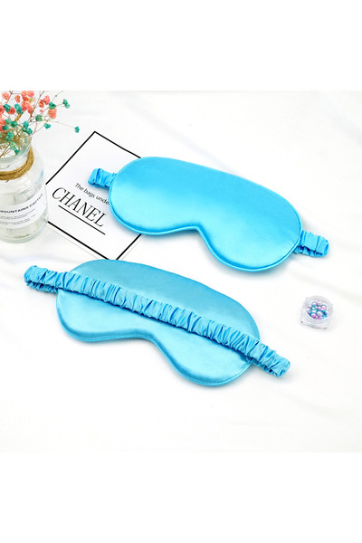 Choice3 قناع نوم أزرق من حرير الصناعي، رقعة تظليل للعين، رقعة محمولة للسفر وا...