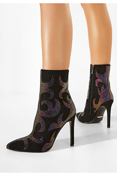 B T Shoes Γυναικεία Μποτίνια Μαύρα Meluna