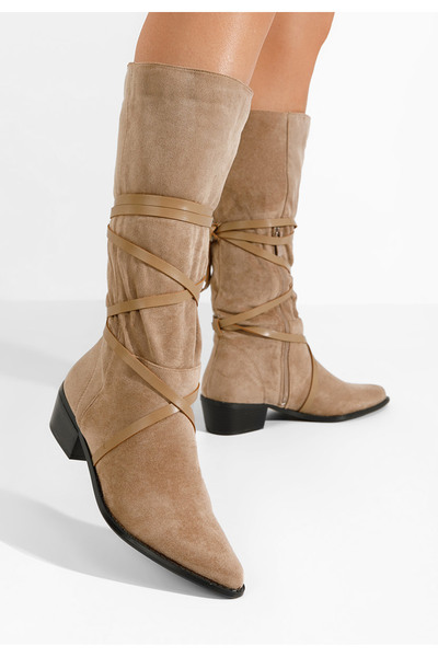 B T Shoes Mποτεσ γυναικειεσ φλατ Raizza Χακι