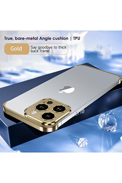 Flippy Μεταλλική θήκη χωρίς άκρα, συμβατή με iPhone 16 Pro Max, Flippy, αλουμίνιο, αντιχαρακτική, χρυσή