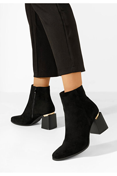 B T Shoes Μποτάκια με χοντρό τακούνι Isora V3 Μαύρα