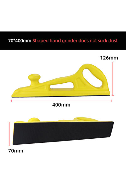 Choice6 صنفرة يدوية عادية من هايفسون، مقاس 70×400، مزودة بورق صنفرة أسود، وخا...