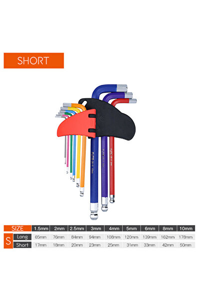 choice2 short ball end Hex Key Set 9PCS Metric Allen Key Set 1.5-10MM Anti-Sl...