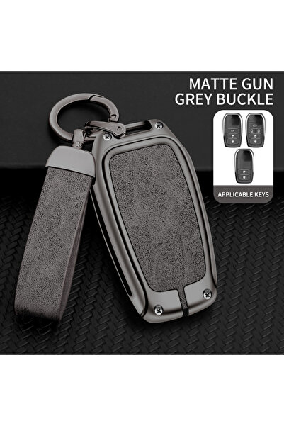 Choice Grey New Zinc Alloy Leather Car Key Case Cover Shell For Toyota CHR Hi...