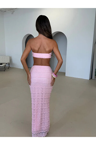 pink life Pink Sydney Seashell Lace Skirt Two-Piece Set