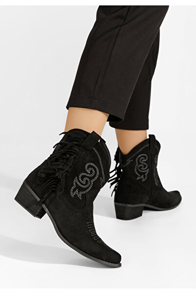 B T Shoes Γυναικεία Μποτάκια Cowboy Matesa Μαύρα