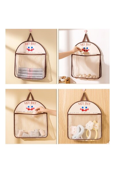 Flippy Τσάντα Αποθήκευσης, Flippy, Τύπος Σακούλας, Κρεμαστή, Πολυλειτουργική, Διχτυωτή, 40 x 10 x 44 cm, Καφέ