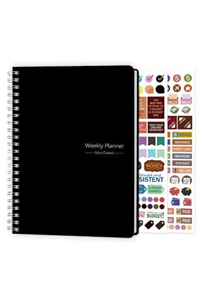 Choice1 مفكرة 2 ملصقات أجندة مخطط أسبوعي 2025 مفكرة دفتر ملاحظات A5 52 مخطط أ...