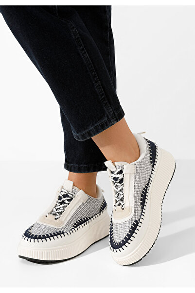 B T Shoes Šedé dámské tenisky na platformě Tenerife