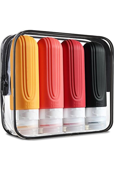 choice2 زجاجات سفر سيليكون حمراء أخرى لمستحضرات التجميل، معتمدة من إدارة أمن ...