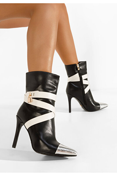 B T Shoes Μποτάκια με λεπτο τακουνι Linesa Μαύρα