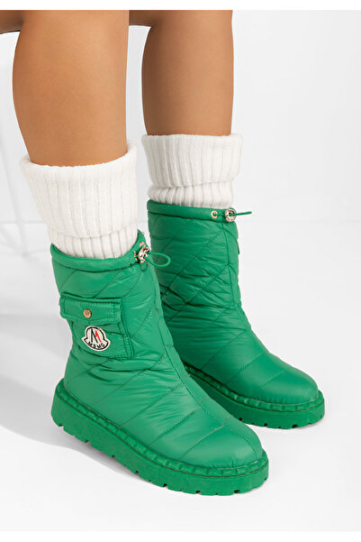 B T Shoes Γυναικείες Μπότες Χιονιού Kisena πρασινο