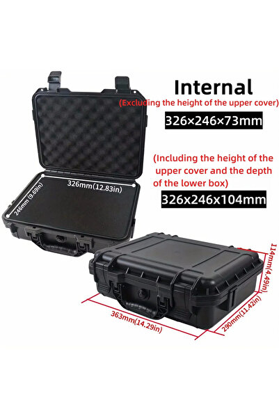 Choice27 363x290x114mm 1pc Waterproof Hard Carry Case Bag Tool Case With Pre-...