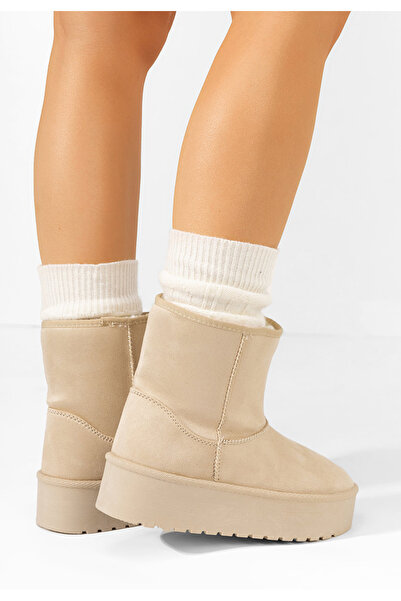 B T Shoes Béžové dámské válenky Chrisia