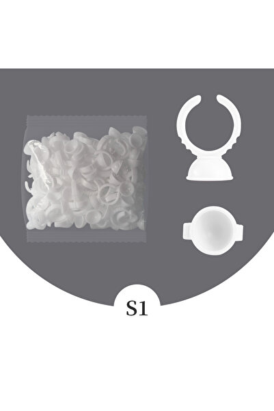 Choice5 WhiteS1 GLAMLASH 100Pcs/Bag Disposable Eyelash Extension Glue Ring Cu...