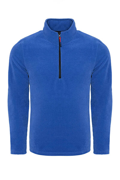 COMBİNE MİCHAİL Чоловіча зимова куртка з напівзастібкою, синя, з флісу