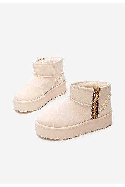 B T Shoes Béžové dámské válenky Liley V2